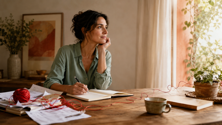 Mujer aprendiendo italiano de forma consciente, sin presión ni autoexigencia