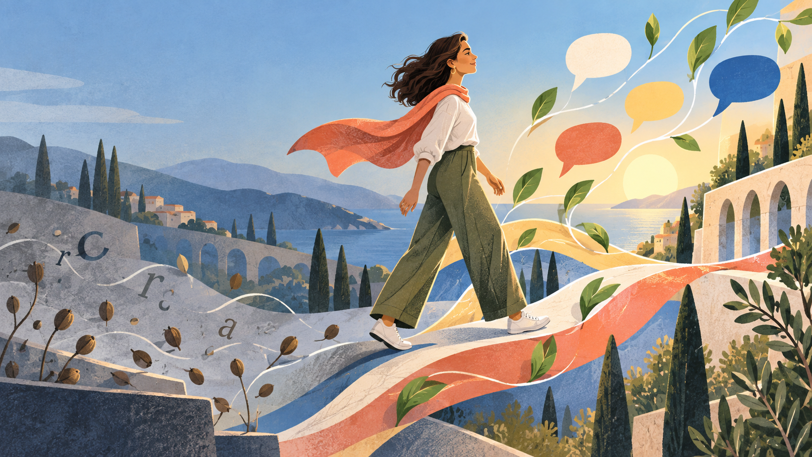 Mujer retomando el italiano después del verano sin empezar de cero